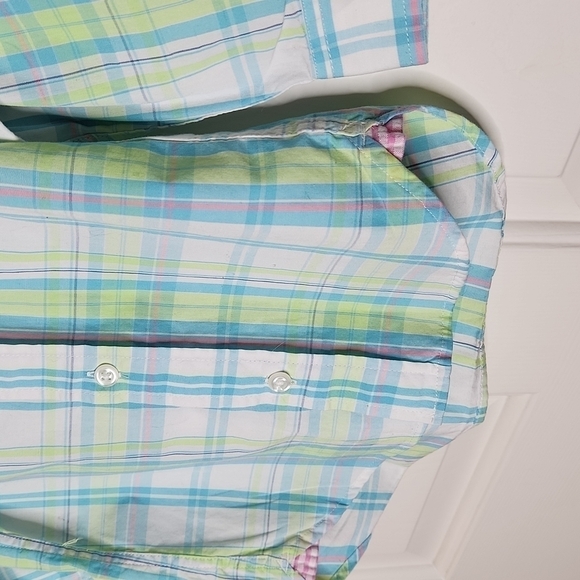 Kitestrings Pastel Plaid Button Down Shirt Size 3T - Picture 3 of 10